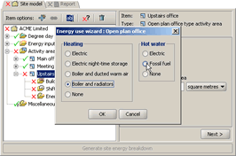 Configuring common energy uses is quick and easy with the optional wizard